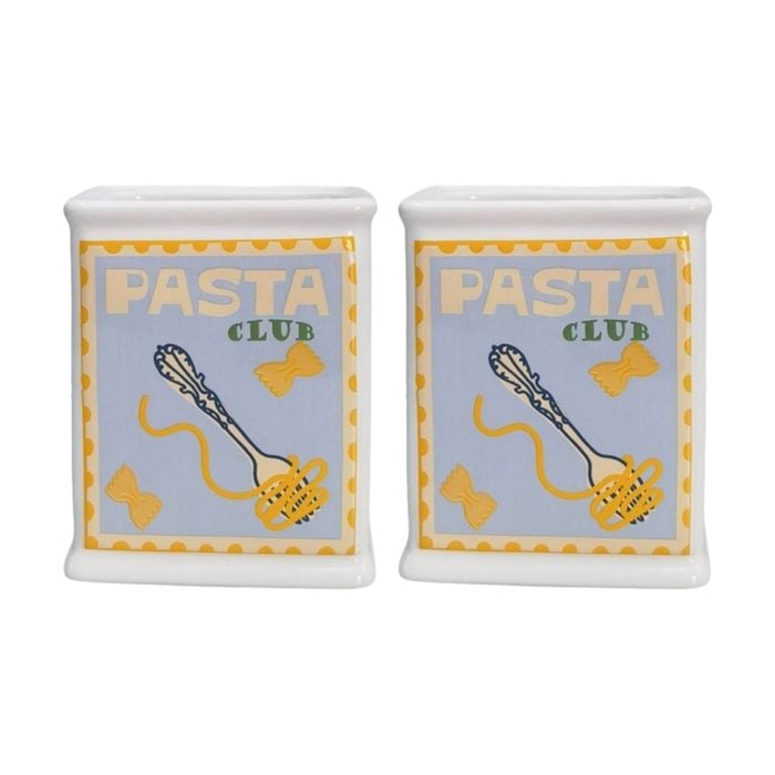 2x Urban Products Pasta Cucina Vessel White Ceramic Container 14cm