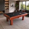 TOPONE Luxury 7FT Slate Pool Table & Dining Table-Walnut Frame - Black