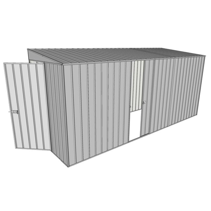 Build-a-Shed 1.5 x 4.5 x 2m Zinc Hinged Door Tunnel Shed With Hinged Side Door