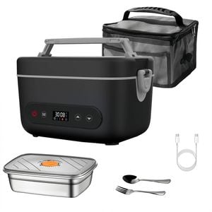 Catzon Heated Lunch Box Set Rechargeable Food Warmer Lunchbox For Office Truck Travel Use