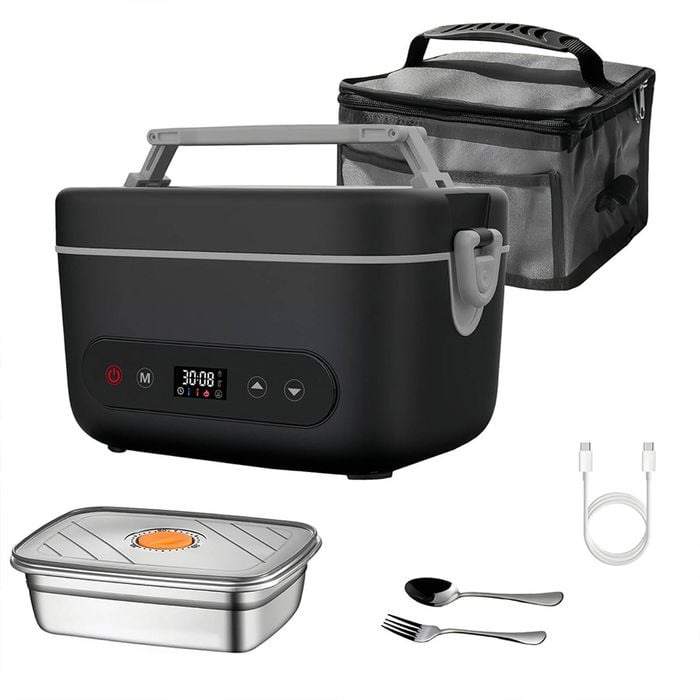Catzon Heated Lunch Box Set Rechargeable Food Warmer Lunchbox For Office Truck Travel Use