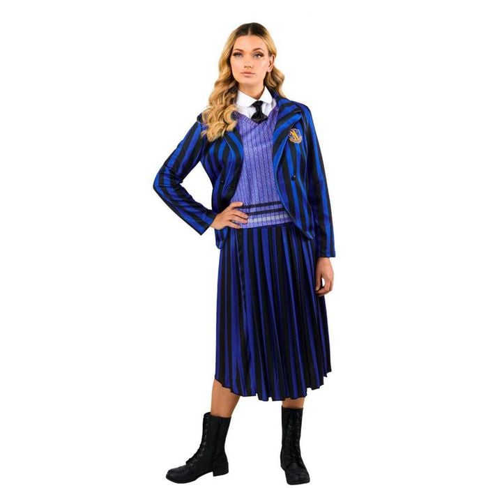 Wednesday Addams Deluxe Nevermore Academy Halloween Costume for Adults, Small