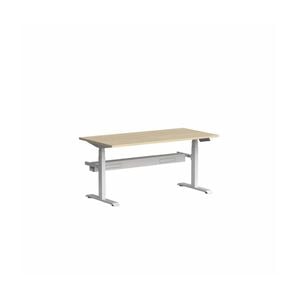 Olg Klass White Frame Nordic Maple Top With Cable Management Height Adjustable Desk L1200mm X W600mm