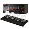 5pc Tempa Atticus Wooden Wine Tasting Paddle & Glass Set 375ml Black