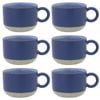 6PK Ecology Stoneware Kitchenware Hull Drinking Mug Cup 370ml/14cm Periwinkle