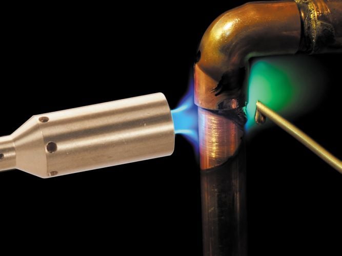 A Tradeflame welder joining some copper pipes