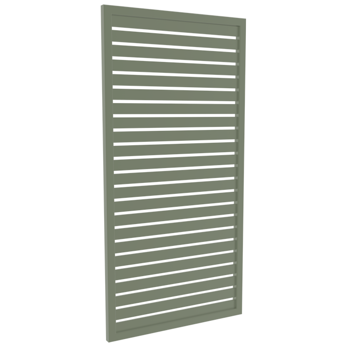 ProtectorAl 300-1000W X 1001-2000H Pale Eucalypt Aluminium Welded Slat Panel Horizontal 18mm Gap