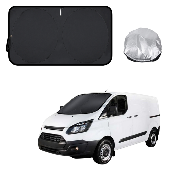 Front Windscreen Sun Shade for Ford Transit Sport 2014 - Current - XL 160 x 100 cm - Black