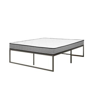 Advwin Queen Size Bed Frame Metal and Mattress 16cm White