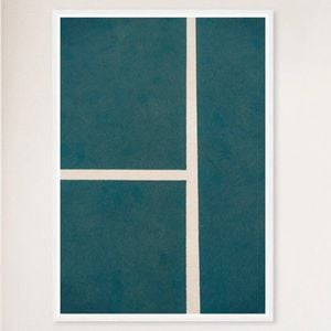 Galrie Stunning Tennis Court Fine Art Print Vibrant Tennis Lines Artwork, White Frame, A2 42 x 60cm (16 x 24inch)