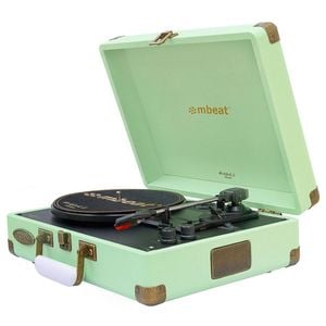 Mbeat Woostock 2 Retro Turntable Record Player - Tiffany Green