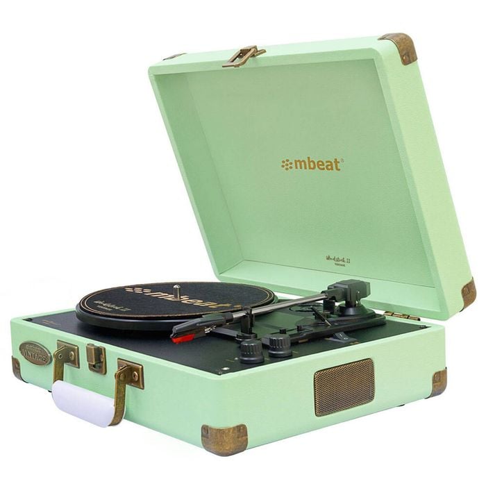 Mbeat Woostock 2 Retro Turntable Record Player - Tiffany Green
