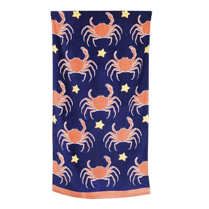 Onkaparinga Kids 60x120cm Absorbent Beach Towel - Crabs