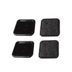 Surface Gard 48mm Brown Square Carpet Base Castor Cups - 4 Pack