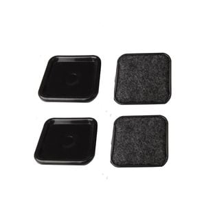 Surface Gard 48mm Brown Square Carpet Base Castor Cups - 4 Pack