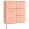 vidaXL Drawer Cabinet Pink 80x35x101.5 cm