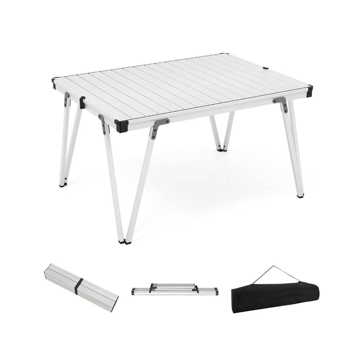 Costway Patio Aluminum Table Picnic Folding Table Outdoor Dining Set ...