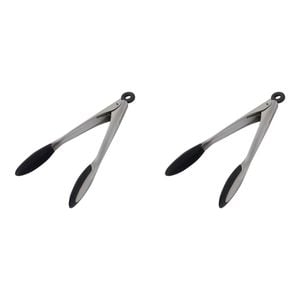 2PK Westinghouse 12 inch Tongs Black Soft Grip Stainless Steel