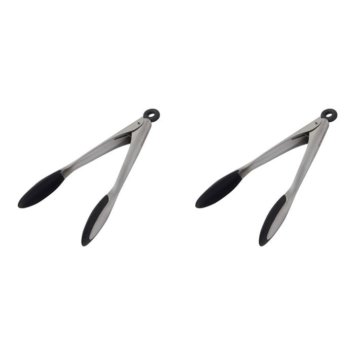 2PK Westinghouse 12 inch Tongs Black Soft Grip Stainless Steel