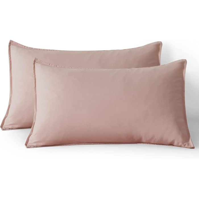 CleverPolly Twin Pack Vintage Washed Microfibre Standard Pillowcase - Pink