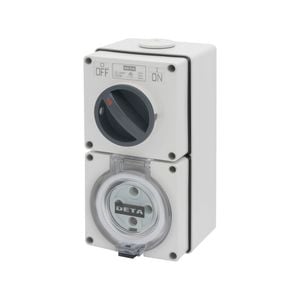 Deta 32A 500V Industrial 4 Pin Round Switched Outlet