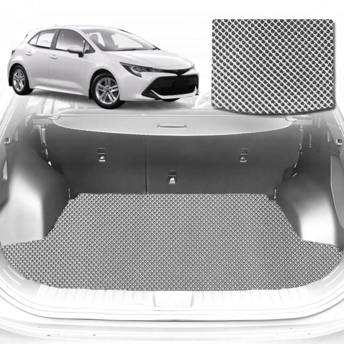 6D Diamond Car Boot Mat for Toyota Corolla Hatch (E160/170/180)2013-2018-Cargo Mat-Grey-Outback GT