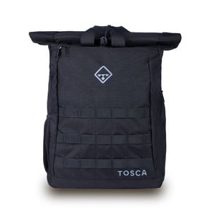 Tosca Roll Top Backpack Rucksack Outdoor Travel Bag - Black