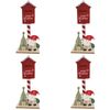 4PK Urban Santa with Sack Standing Christmas Decoration 35cm Red/White
