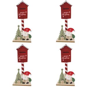 4PK Urban Santa with Sack Standing Christmas Decoration 35cm Red/White