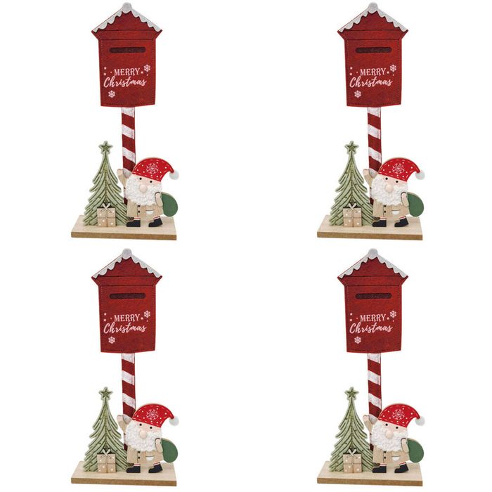 4PK Urban Santa with Sack Standing Christmas Decoration 35cm Red/White