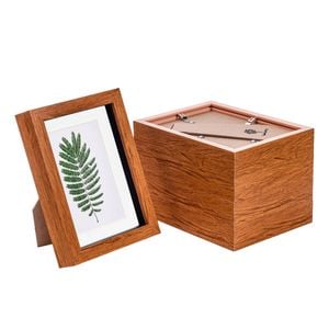 Nicola Spring Acrylic 3d Box Photo Frames With 4" X 6" Mounts - 5" X 7"  - Dark Wood - Pack Of 5