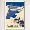 Galrie Austria Autriche Vintage Ski Poster - Retro Art from the Mid-20th Century Artwork, Black Frame, 50 x 70cm (20 x 28inch)