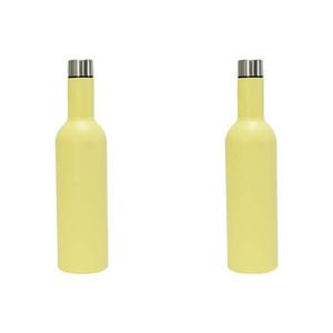 2PK Annabel Trends Stainless Steel 750ml Wine Bottle - Gelato Lemon
