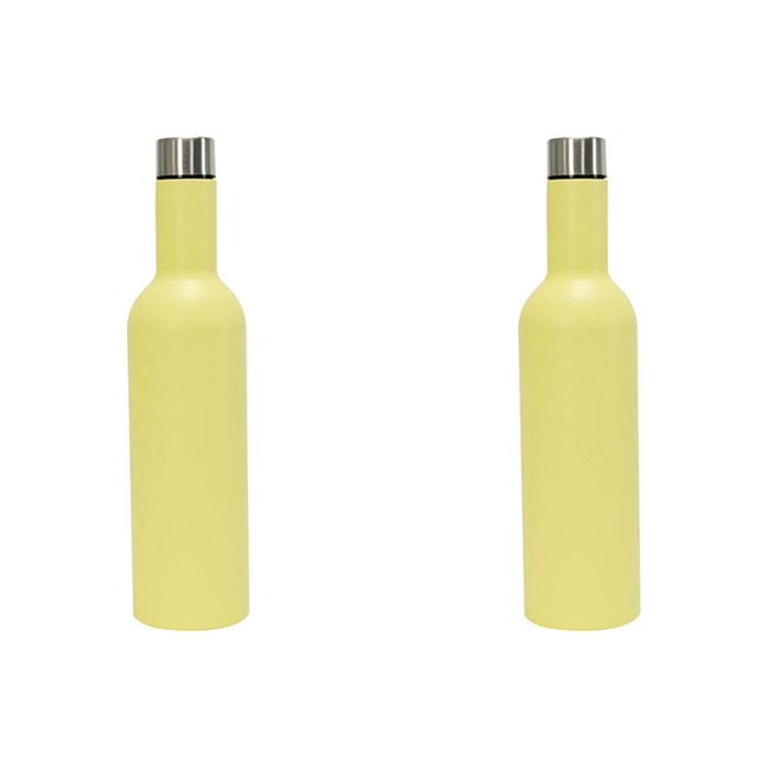 2PK Annabel Trends Stainless Steel 750ml Wine Bottle - Gelato Lemon