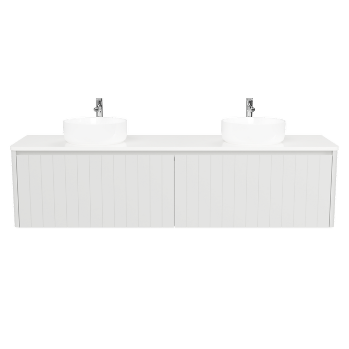 New England Joinery 1800mm Noble Double Basin SilkSurface Top Wall Hung Vanity
