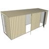 Build-a-Shed 1.5 x 5.2 x 2m Sliding Door Tunnel Shed with 2 Hinged Side Doors - Cream