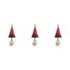 3x LVD Metal/Wood Gold Star Red Tree w/ Stump Christmas Holiday Decoration 25cm