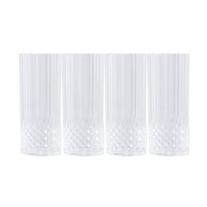 16pc Lemon & Lime Crystal Deco Plastic Reusable Tall Tumbler 390ml