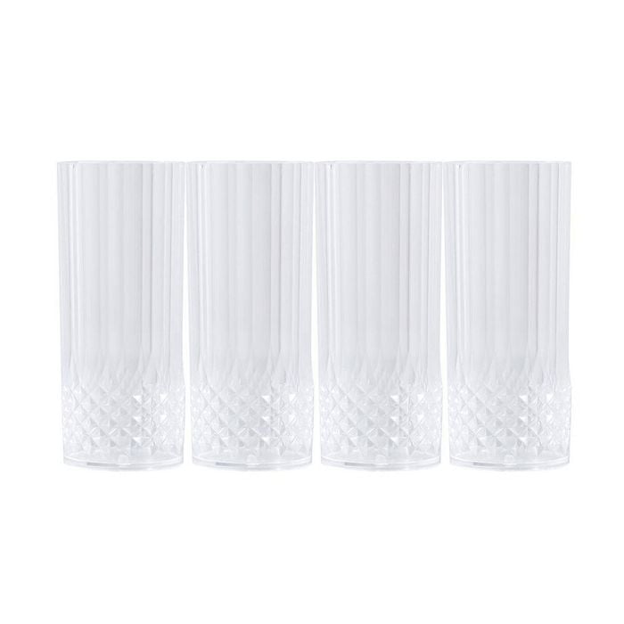 16pc Lemon & Lime Crystal Deco Plastic Reusable Tall Tumbler 390ml