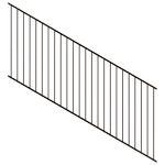 ProtectorAl 1201-2400W x 900H Satin Black Flat Top Garden Fence Panel Raked 16-30º