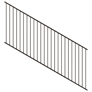 ProtectorAl 1201-2400 x 900mm Black Satin Raked 16-30º Flat Top Garden Fence Panel