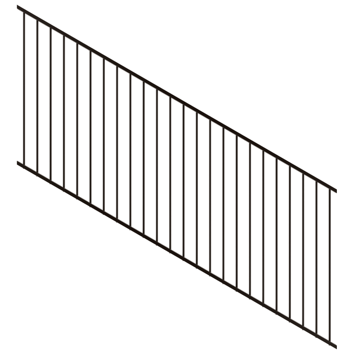 ProtectorAl 1201-2400 x 900mm Black Satin Raked 16-30º Flat Top Garden Fence Panel