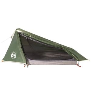 vidaXL Camping Tent Tunnel 1-Person Green Waterproof tent camping shelter