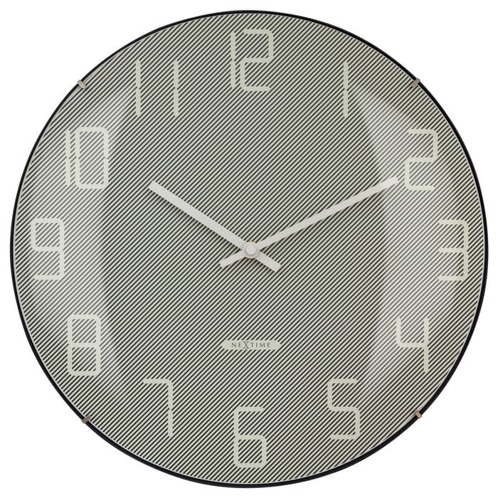 Nextime Shade Glass Analogue 35cm Wall Clock - Grey