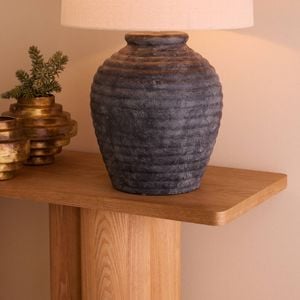 Amalfi Hanford Table Lamp Charcoal & Taupe 43x43x65cm
