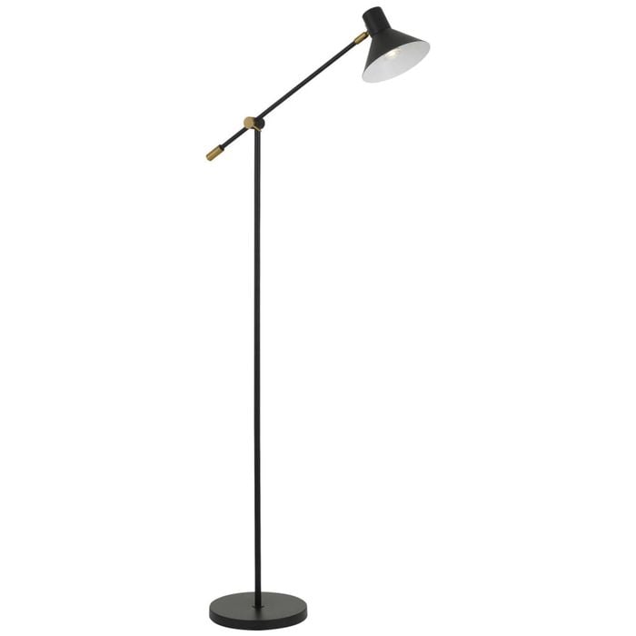 Telbix Olav Modern Standing Floor Lamp Light Metal Black Satin