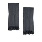J Elliot Home 400GSM Camila Set of 2 Cotton Waffle Hand Towels 45 x 65 cm Coal