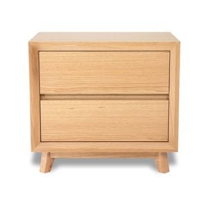 Courtney White Oak 2 Drawer Bedside Table