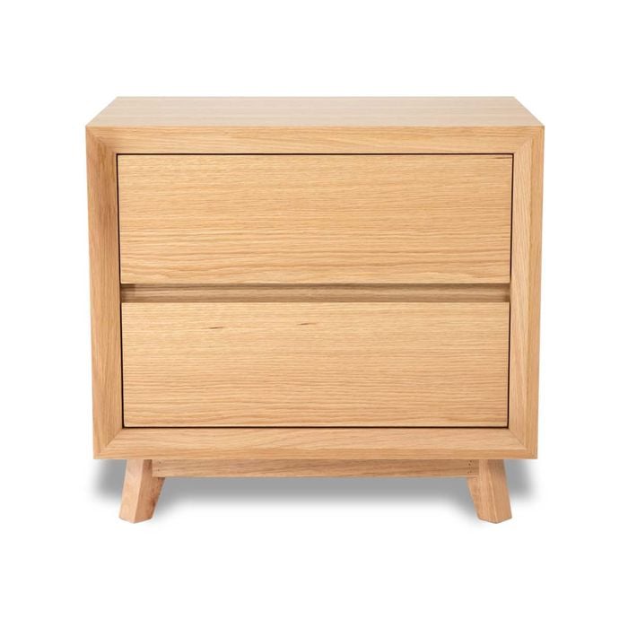Courtney White Oak 2 Drawer Bedside Table