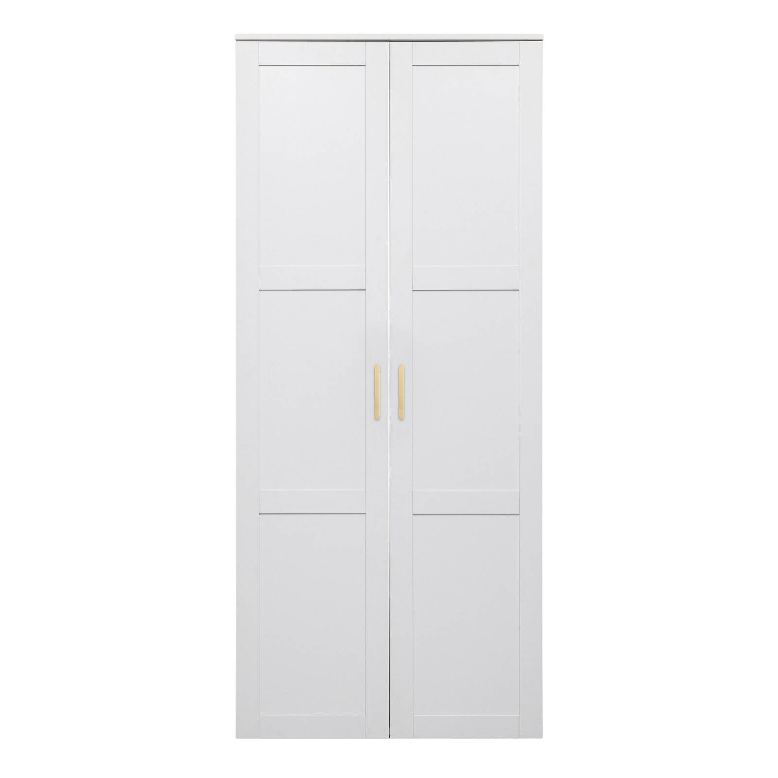 European Cabinetry White Hamptons Scandi Brass Stockholm Storage Cupboard